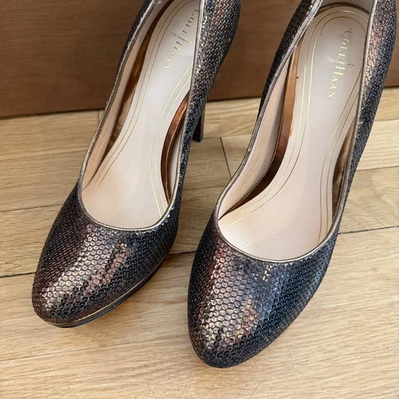 Cole Haan Copper/Gold Sequin Pumps/Heels. Size 8.5. Nike Air - Picture 2 of 6